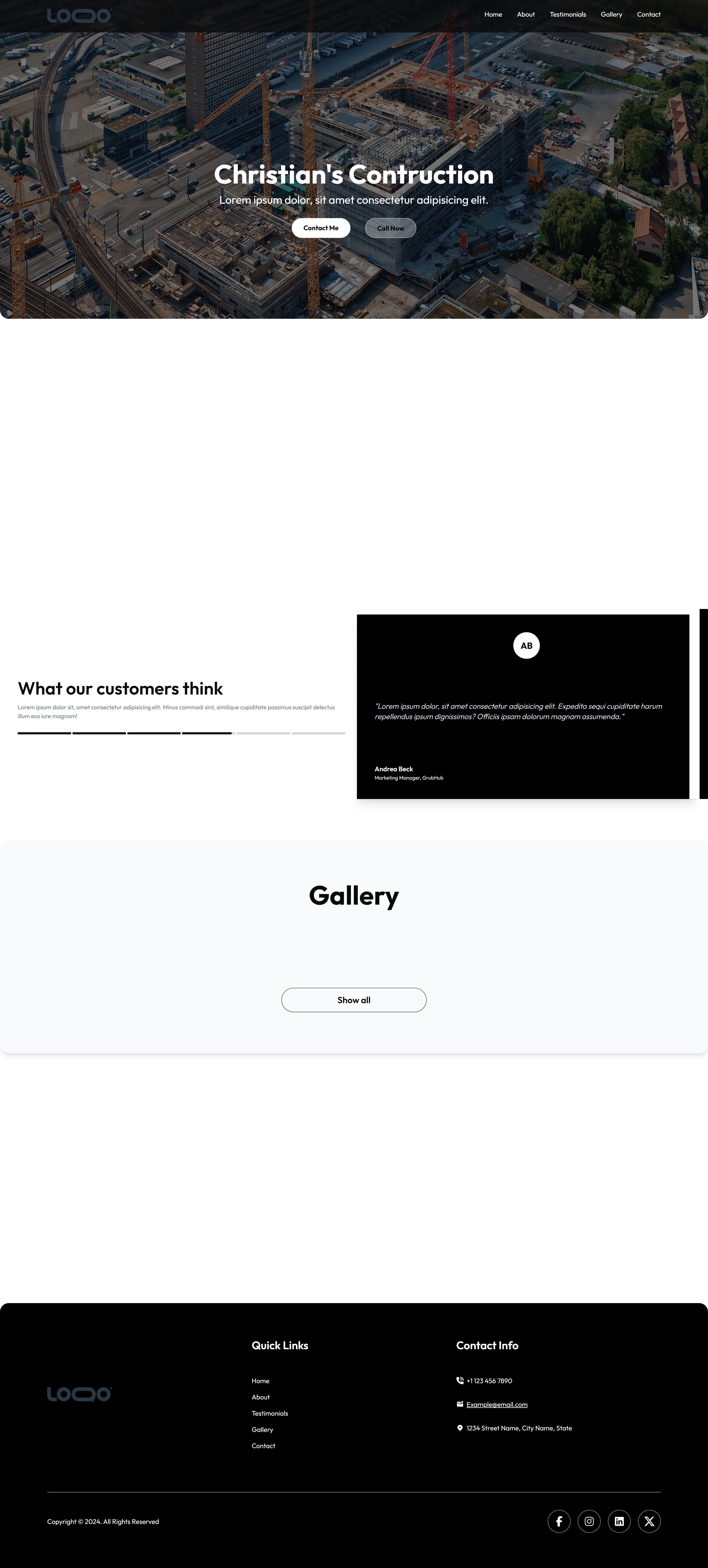 Landing Page screenshot