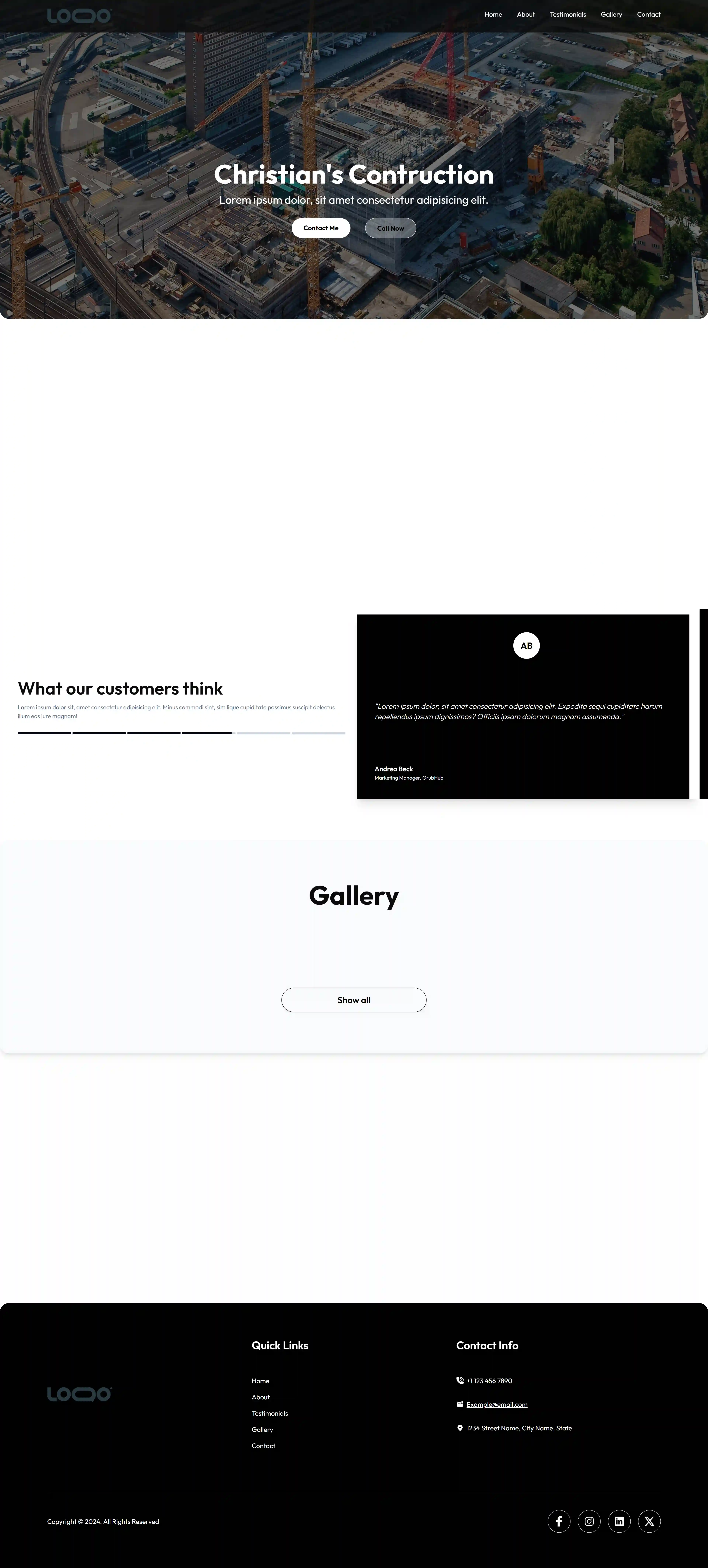 Landing Page screenshot